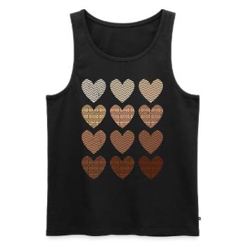 Black Hearts Afro Melanin African Woman - Men's Premium Organic Tank Top - black - Front - AI Model Male 178 light (178cm)