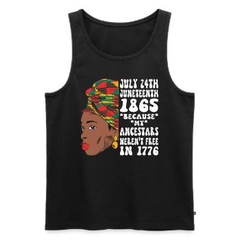 Juneteenth 1865 Schwarze Afrikanische Frau - Männer Premium Bio Tank Top - Schwarz - Vorne - Michal (187cm)