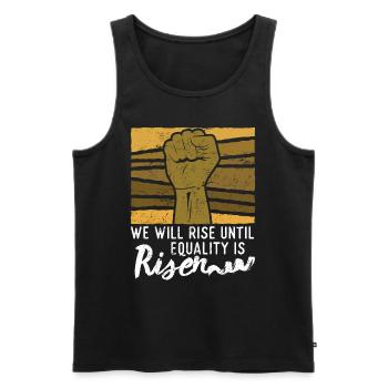 We will rise until equality is risen Afro Afrika - Men's Premium Organic Tank Top - black - Front - AI Model Male 178 light (178cm)