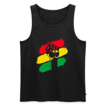 Mois de l’histoire des Noirs Histoire des États-Unis Afrique - Débardeur bio Premium Homme - noir - Devant - Michal (187cm)