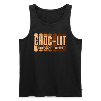 Choc-Lit Melanin Chocolate African Woman - Men's Premium Organic Tank Top - black - Front - Michal (187cm)