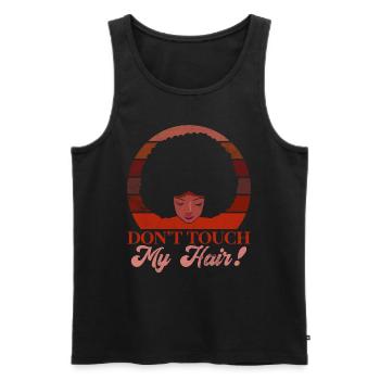 Afro Hair Afro Look Curls African Woman - Men's Premium Organic Tank Top - black - Front - AI Model Male 178 light (178cm)