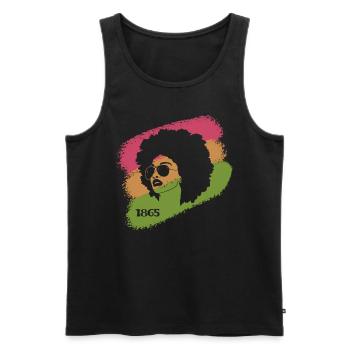 Juneteenth 1865 African American African woman - Men's Premium Organic Tank Top - black - Front - Michal (187cm)