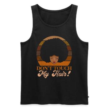 Afro Hair Afro Look Curls African Woman - Men's Premium Organic Tank Top - black - Front - AI Model Male 178 light (178cm)