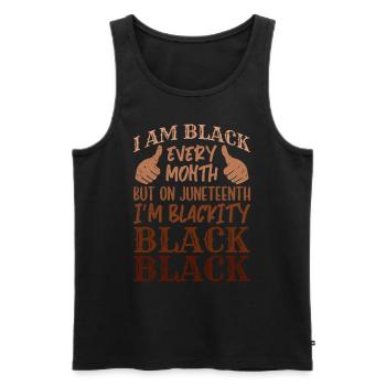 Blacknificient Afro fier couleur de peau foncée Afrique - Débardeur bio Premium Homme - noir - Devant - AI Model Male 178 light (178cm)