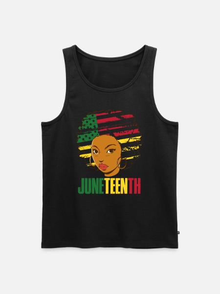 Celebrate Juneteenth USA America African Woman - Men's Premium Organic Tank Top - black
