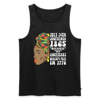 Juneteenth 1865 Schwarze Afrikanische Frau - Männer Premium Bio Tank Top - Schwarz - Vorne - Michal (187cm)