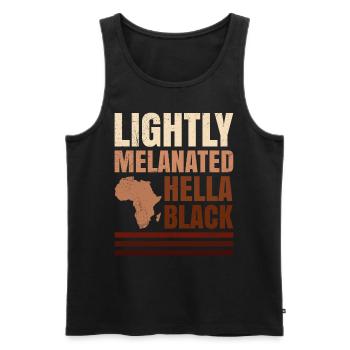 100% Mélanine noir foncé Couleur de peau Afrique - Débardeur bio Premium Homme - noir - Devant - AI Model Male 178 light (178cm)