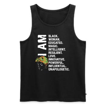 Je suis Noir Histoire Femme noire Femme africaine - Débardeur bio Premium Homme - noir - Devant - AI Model Male 178 light (178cm)