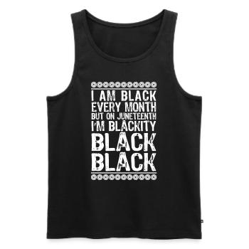Ich bin schwarz Juneteenth Afrikanische Frau - Männer Premium Bio Tank Top - Schwarz - Vorne - Michal (187cm)