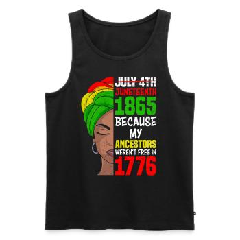 Celebrate Juneteenth Amerika Afrikanische Frau - Männer Premium Bio Tank Top - Schwarz - Vorne - Michal (187cm)