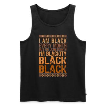 Ich bin schwarz Juneteenth Afrikanische Frau - Männer Premium Bio Tank Top - Schwarz - Vorne - Michal (187cm)