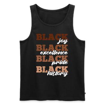Blacknificient Afro fier couleur de peau foncée Afrique - Débardeur bio Premium Homme - noir - Devant - AI Model Male 178 light (178cm)