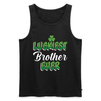 La Saint-Patrick dit le frère le plus chanceux de tous les temps - Débardeur bio Premium Homme - noir - Devant - Michal (187cm)