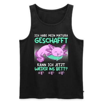 Maturant 2023 kann ich wieder ins Bett? - Männer Premium Bio Tank Top - Schwarz - Vorne - Michal (187cm)