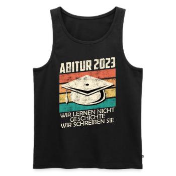Abitur 20203 wir schreiben Geschichte Abi 2023 - Männer Premium Bio Tank Top - Schwarz - Vorne - Michal (187cm)