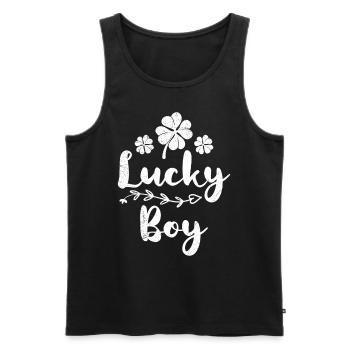 Lucky Boy Irlandais Saint-Patrick - Débardeur bio Premium Homme - noir - Devant - AI Model Male 178 light (178cm)