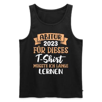 Abi 2023 musste lange lernen Abiturientin - Männer Premium Bio Tank Top - Schwarz - Vorne - AI Model Male 178 light (178cm)