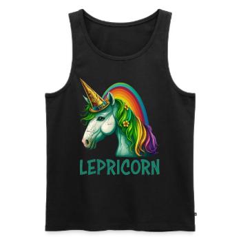 Einhorn St Patrick's Day Damen Irland Lepricorn - Männer Premium Bio Tank Top - Schwarz - Vorne - AI Model Male 178 light (178cm)