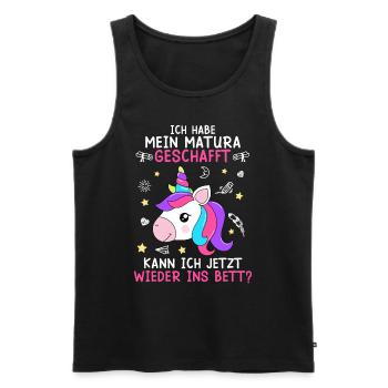 Maturant 2023 kann ich wieder ins Bett? - Männer Premium Bio Tank Top - Schwarz - Vorne - Michal (187cm)