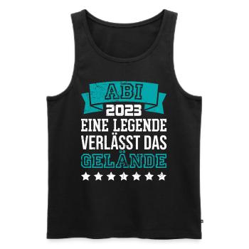 Abi 2023 eine Legende verlässt das Gelände Abitur - Männer Premium Bio Tank Top - Schwarz - Vorne - AI Model Male 178 light (178cm)