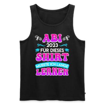 Abitur 2023 musste lange lernen ABi 2023 - Männer Premium Bio Tank Top - Schwarz - Vorne - AI Model Male 178 light (178cm)
