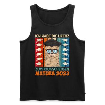 Matura geschafft Lizenz zum Klugscheißen Matura - Männer Premium Bio Tank Top - Schwarz - Vorne - AI Model Male 178 light (178cm)