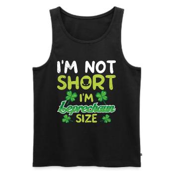 Not small Leprechaun Size St Patrick's Day - Men's Premium Organic Tank Top - black - Front - Michal (187cm)