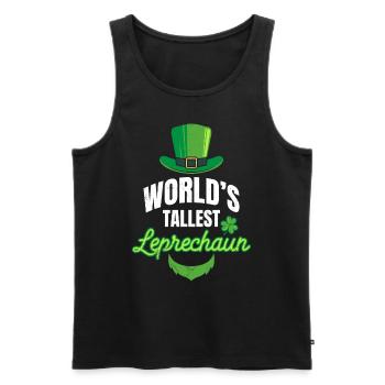 World Largest Leprechaun Irish St Patrick's Day - Men's Premium Organic Tank Top - black - Front - Michal (187cm)