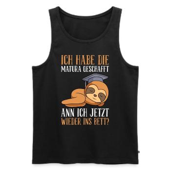 Maturant Matura geschafft kann ich jetzt ins Bett? - Männer Premium Bio Tank Top - Schwarz - Vorne - Michal (187cm)