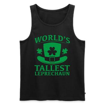 World Largest Leprechaun Irish St Patrick's Day - Men's Premium Organic Tank Top - black - Front - Michal (187cm)