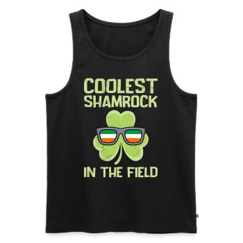 Coolest Shamrock Kleeblatt St Patrick's Day - Männer Premium Bio Tank Top - Schwarz - Vorne - AI Model Male 178 light (178cm)