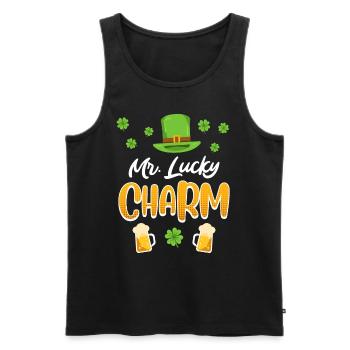 Mr Lucky Charm St. Patrick’s Day Men - Débardeur bio Premium Homme - noir - Devant - Michal (187cm)