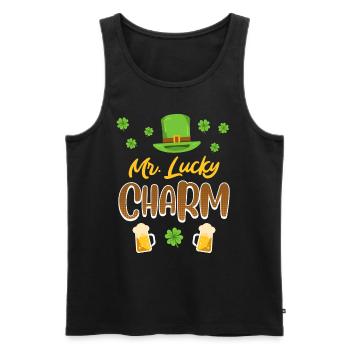 Mr Lucky Charm St. Patrick’s Day Men - Débardeur bio Premium Homme - noir - Devant - Michal (187cm)