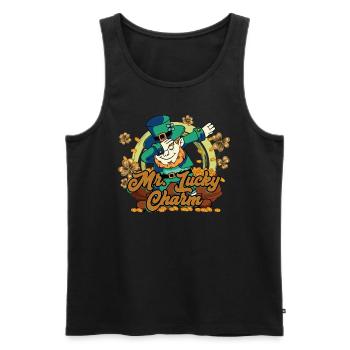 M. Lucky Charm Glücksbringer Fête de la Saint-Patrick - Débardeur bio Premium Homme - noir - Devant - Michal (187cm)