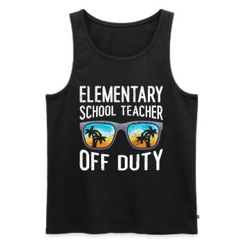 Holiday Primary School Class Teacher off duty Teacher - Men's Premium Organic Tank Top - black - Front - AI Model Male 178 light (178cm)