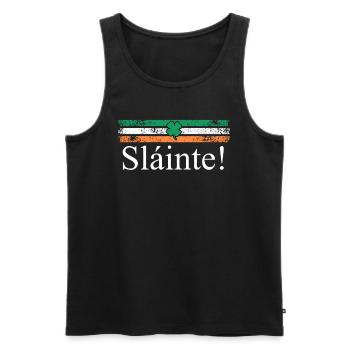 Slainte Ireland Toast - Men's Premium Organic Tank Top - black - Front - Michal (187cm)