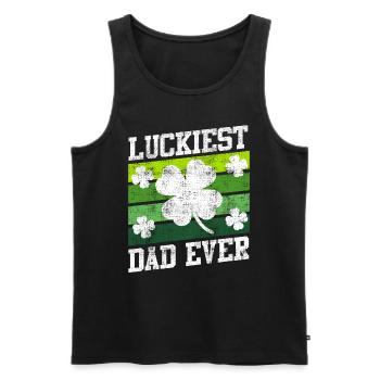 Le père le plus chanceux de tous les temps Clover Saint-Patrick - Débardeur bio Premium Homme - noir - Devant - Michal (187cm)