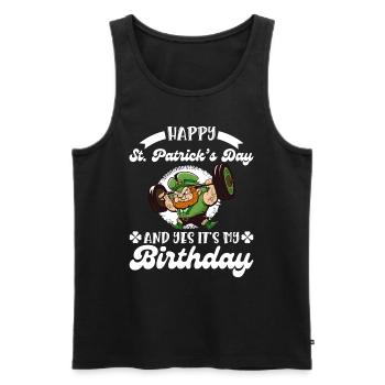 Anniversaire le jour de la Saint-Patrick - Débardeur bio Premium Homme - noir - Devant - Michal (187cm)