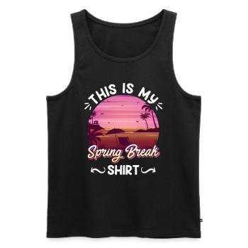 Party Sun Beach C’est ma semaine de relâche - Débardeur bio Premium Homme - noir - Devant - Michal (187cm)