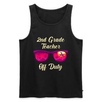 Second Class Class Class Teacher off duty Holiday Teacher - Men's Premium Organic Tank Top - black - Front - Michal (187cm)