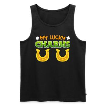 My Lucky Charms Hufeisen St. Patrick's Day - Männer Premium Bio Tank Top - Schwarz - Vorne - AI Model Male 178 light (178cm)