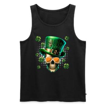 Fête de la Saint-Patrick Squelette irlandais leprechaun - Débardeur bio Premium Homme - noir - Devant - Michal (187cm)