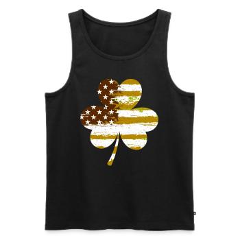 USA Clover Lucky Charm États-Unis - Débardeur bio Premium Homme - noir - Devant - Michal (187cm)