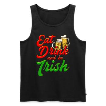 Eat Drink and be Irish Bier St. Patrick’s Day - Männer Premium Bio Tank Top - Schwarz - Vorne - AI Model Male 178 light (178cm)