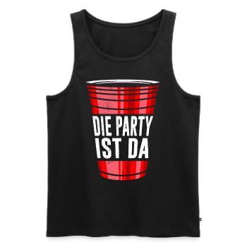 Beer Pong Die Party ist da Party Bier Pong - Männer Premium Bio Tank Top - Schwarz - Vorne - AI Model Male 178 light (178cm)