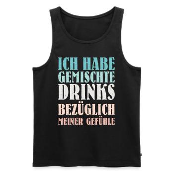 Gemischte Drinks bezüglich meiner Gefühle Party - Männer Premium Bio Tank Top - Schwarz - Vorne - Michal (187cm)