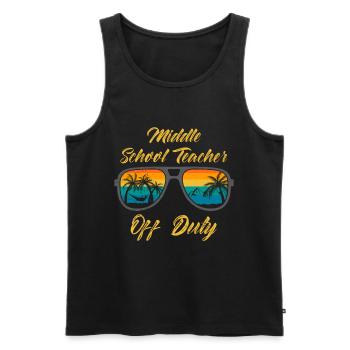Mittelstufe Klassenlehrer off duty Ferien Lehrer - Männer Premium Bio Tank Top - Schwarz - Vorne - Michal (187cm)