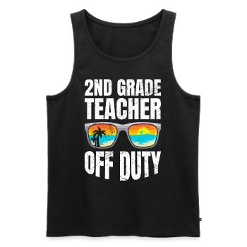 Second Class Class Class Teacher off duty Holiday Teacher - Men's Premium Organic Tank Top - black - Front - Michal (187cm)