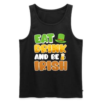 Eat Drink and be Irish St. Patrick’s Day - Männer Premium Bio Tank Top - Schwarz - Vorne - AI Model Male 178 light (178cm)